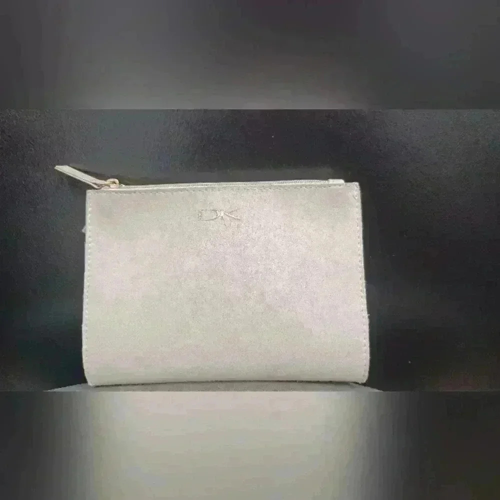 Donna Karan Women's Cosmetics Clutch Makeup Bag Beige Tan 5x7"